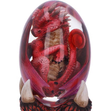 Laden Sie das Bild in den Galerie-Viewer, Fire Baby Dragon Egg Figurine - Fantasy Resin Statue Mystical Home Decor 12cm
