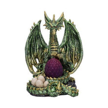 Load image into Gallery viewer, Metallic Dragon Figurine with LED Egg by Nemesis Now - Gothic Fantasy Decor 19.5cm
