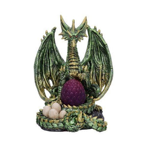 Metallic Dragon Figurine with LED Egg by Nemesis Now - Gothic Fantasy Decor 19.5cm