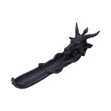 Load image into Gallery viewer, Dark Pagan Baphomet Incense Tray | Serpent Wrapped Goat Head Resin Burner Decor
