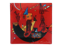 Load image into Gallery viewer, Vibrant Wassily Kandinsky Art Glass Plate - Abstract Decorative Plate 13x13cm - Modern Art Inspired Home Decor
