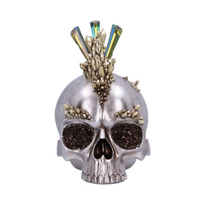 Gothic Crystal Mohawk Skull Ornament Chrome Punk Crystal  Fantasy Figurine