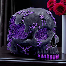 Load image into Gallery viewer, Fantasy Roses Skull Purple Gothic Geode Figurine Crystal Horror Ornament Decor
