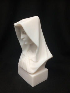 Exquisite Handmade Sculpture Alabaster Virgin Mary Bust A Sacred Symbol of Grace Religious Statue-OsirisTradingUK