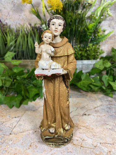 Exquisite Resin Statue Saint Anthony with Baby Jesus Unique Religious Gift-OsirisTradingUK