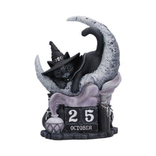 Load image into Gallery viewer, Gothic Black Cat Perpetual Calendar Witch Moon Halloween Wiccan Decor Art
