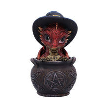 Load image into Gallery viewer, Red Dragon in Cauldron Figurine Gothic Witchcraft Fantasy Magical Creature Gift
