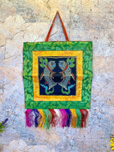 Load image into Gallery viewer, Tibetan Double Golden Fish Silk Brocade Wall Decor, Auspicious Symbol, Spiritual Meditation Art, Traditional Tapestry, 36x23cm-OsirisTradingUK
