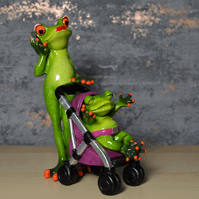 Comical Frogs Figurine Mother Frog with Baby Statue Home Decoration Ornament-OsirisTradingUK