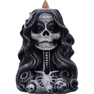 Gothic Skull Backflow Incense Burner Day of the Dead Cone Holder Halloween
