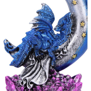 Mystical Dragon Crescent Moon Figurine Sleeping Dragonling Crystal Statue Gift