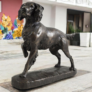 Springer Spaniel-Statue aus Kunstharz von David Geenty | Hundeskulptur mit Bronzeeffekt, 23 cm