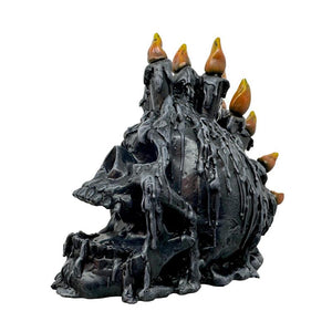 Dark Gothic Black Skull Figurine Occult Statue Fantasy Altar Ornament 19.5 cm