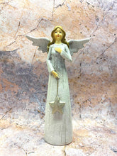 Load image into Gallery viewer, Angel Holding Star Christmas Ornament Resin Figure Festive Home Decor Celestial Holiday Accent Spirit of the Season 20x12 cm-OsirisTradingUK
