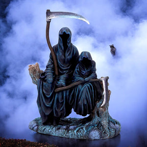 Dark Reaper & Child Figurine Gothic Horror Fantasy Home Decor Halloween Statue