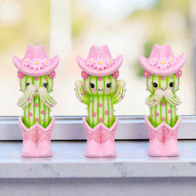 Load image into Gallery viewer, Three Wise Cactus Figurines Cute Novelty Ornament See Hear Speak Evil Decor

