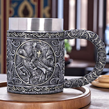 Load image into Gallery viewer, Medieval Knight Tankard Gothic Crusader Mug Templar Warrior Chalice Drinkware
