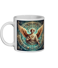 Load image into Gallery viewer, Stunning Archangel Barachiel Ceramic Mug - Mystical Angel Art, Spiritual Coffee Cup, Celestial Design 11oz
