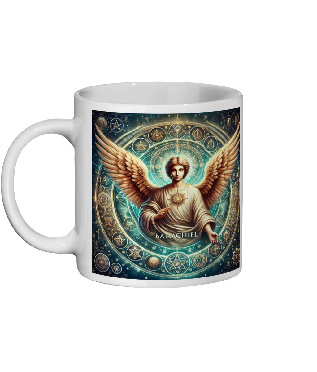 Stunning Archangel Barachiel Ceramic Mug - Mystical Angel Art, Spiritual Coffee Cup, Celestial Design 11oz