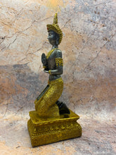 Load image into Gallery viewer, Serene Thai Buddha Statue with Glittering Glass Mosaic – Traditional Spiritual Decor, Resin Figurine, 26 cm
