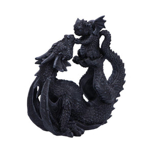 Mother Dragon and Dragonling Figurine Gothic Resin Collectible Statue 22cm Ideal Gift