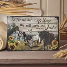 Load image into Gallery viewer, Christian Farmhouse Wall Art As For Me And My House Metal Sign 30 cm
