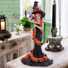 Laden Sie das Bild in den Galerie-Viewer, Enchanting Cinnamon Witch Figurine 23.5cm – Orange Hair, Sugar &amp; Spice Design, Perfect Gift for Witchy Collections
