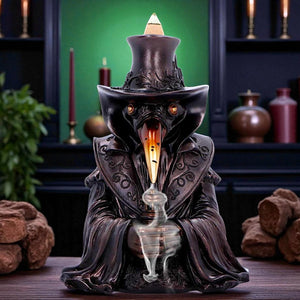 Backflow Incense Burner Plague Doctor Figurine Gothic Cone Holder Ornament