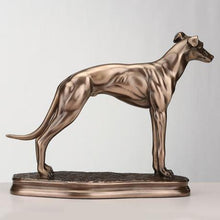 Charger l&#39;image dans la galerie, Elegant Bronze Greyhound Sculpture - Resin Dog Statue for Home Decor - 20 x 15 cm
