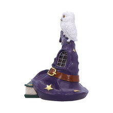 Load image into Gallery viewer, Magical Owl Witch Hat LED Ornament Wiccan Altar Figurine Spooky Halloween
