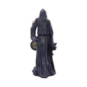 Grim Reaper Holding Clock Figurine Macabre Fantasy Statue Gothic Horror Home Decor