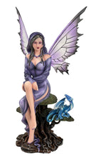 Load image into Gallery viewer, Enchanted Fairy with Dragon Figurine Gothic Mythical Sculpture Fantasy Ornament Collectible
