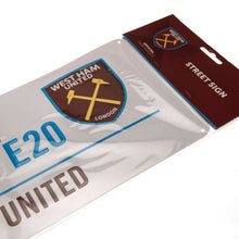 Load image into Gallery viewer, West Ham United FC White Street Sign
