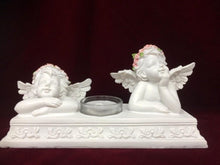 Load image into Gallery viewer, Angelic Cherubs Resin Candle Holder, Elegant Twin Cherub Tealight Stand, Indoor Decorative Angel Figurine, Heavenly Inspired Home Accent-OsirisTradingUK
