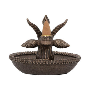 Baphomet Backflow Incense Burner - Occult Gothic Witchcraft Altar Ornament 13cm