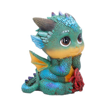 Load image into Gallery viewer, Cinders Mini Dragon Statue Whimsical Mythical Creature Rose Shelf Display Art
