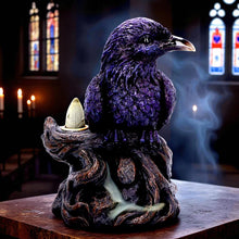 Laden Sie das Bild in den Galerie-Viewer, Gothic Raven Incense Burner Mystical Backflow Cone Holder Dark Halloween Art
