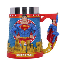 Load image into Gallery viewer, Superman Tankard Official DC Comics Mug Man of Steel Cup with City Skyline
