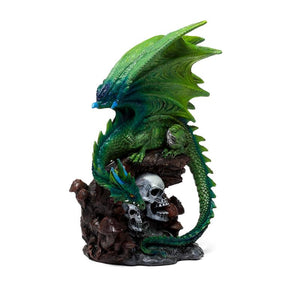 Green Dragon Figurine Gothic Resin Statue Fantasy Decor Collectible Ornament 23cm