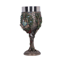 Load image into Gallery viewer, Mother Earth Goblet Pagan Goddess Chalice Wiccan tree Of Life Stainless Insert
