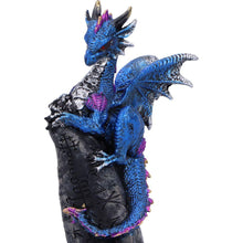 Load image into Gallery viewer, Gothic Fantasy Protector Dragon On Pillar &amp; Skulls Ornament Mythical Art Statue
