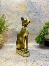 Load image into Gallery viewer, Elegant Egyptian Bastet Cat Statue, 24cm Golden Resin Figurine, Bast Goddess of Protection, Luxurious Ancient Egypt Decor, Symbolic Home Ornament-OsirisTradingUK
