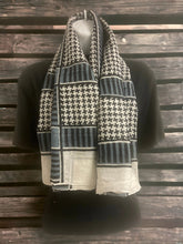 Load image into Gallery viewer, Contemporary Hounds tooth Cotton Scarf, Modern Geometric Pattern, Classic Black and White Shawl, Versatile Fashion Accessory, Square Scarf-OsirisTradingUK
