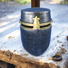 Load image into Gallery viewer, Medieval Crusader Helmet Piggy Bank – Knight Armor Coin Box – Gothic Home Decor
