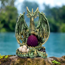 Load image into Gallery viewer, Metallic Dragon Figurine with LED Egg by Nemesis Now - Gothic Fantasy Decor 19.5cm
