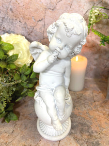 Guardian Angel Cherub Resin Ornament | Angelic Home Decor, Symbol of Protection and Love | 23 cm x 9 cm-OsirisTradingUK