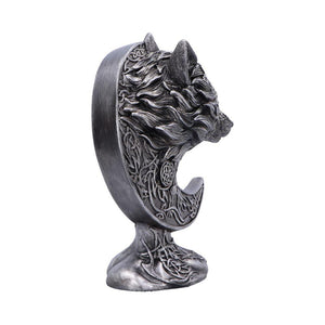 Celtic Crescent Wolf and Moon Ornament Knotwork Sculpture ancient symbolism