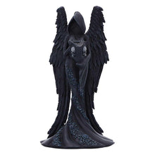 Load image into Gallery viewer, Femme Fatale Scholar Angel Statue Gothic Hooded Winged Book Skull Fantasy
