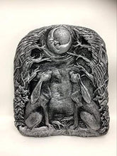Load image into Gallery viewer, Silver Effect Magical Moon Hares Wall Plaque Pagan Statue Moongazing Wiccan Sculpture Ornament-OsirisTradingUK
