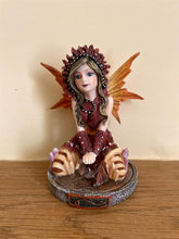 Load image into Gallery viewer, Leo Zodiac Enchantress Fairy Figurine - Resin Sculpture of Celestial Maiden, Astrological Handcrafted Decor, 9.5 cm - Perfect Gift for Leo-OsirisTradingUK
